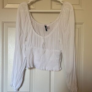 H&M White Blouse with Long Sleeves